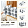 thumbnail image 4 of Black and White Grid Large Storage Bins with Linen Collapsible Lid Storage Box 16.7 x 12.6 x 11.8in, 4 of 7