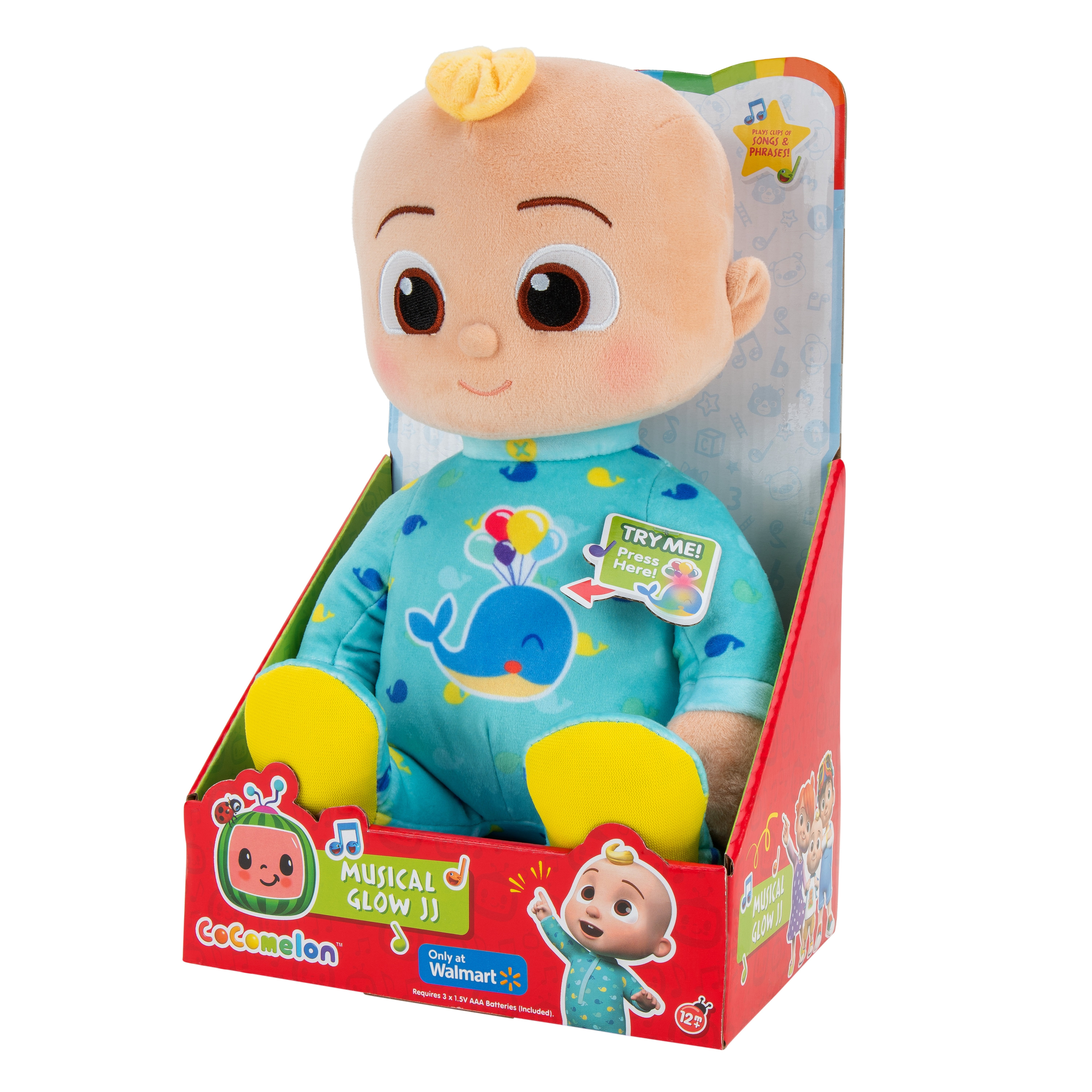 CoComelon Musical Glow Light up JJ Plush – Nighttime Snuggle up 10-Inch Plush Toddler Toys for Kids