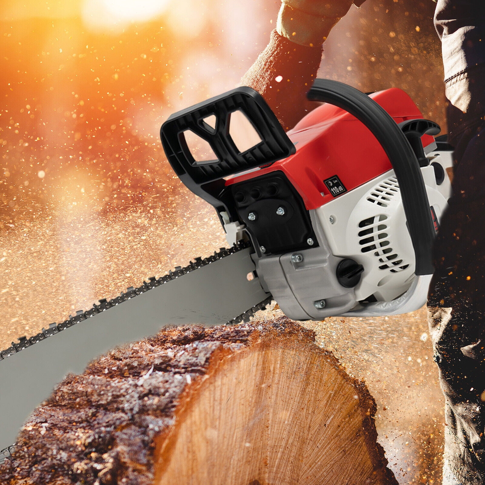 52cc 2 Stroke Gas Powered Chainsaw 22 Inch Handhold Wood Cutter Chain Saw