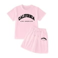 thumbnail image 4 of 2-Piece Outfit Girls Sports Top with Sports Trousers Short Activewear Casual Clothes​ 5-6 Years #Pink, 4 of 4