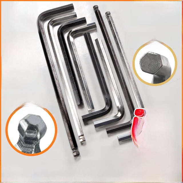 Herramienta de hardware, llave Allen de cabeza esférica, llave hexagonal de cabeza plana interior, destornillador, 20 piezas