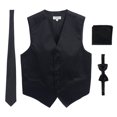 thumbnail image 4 of Men's Formal 4pc Satin Vest Necktie Bowtie and Pocket Square, Turquoise, Medium, Turquoise, Medium, 4 of 4