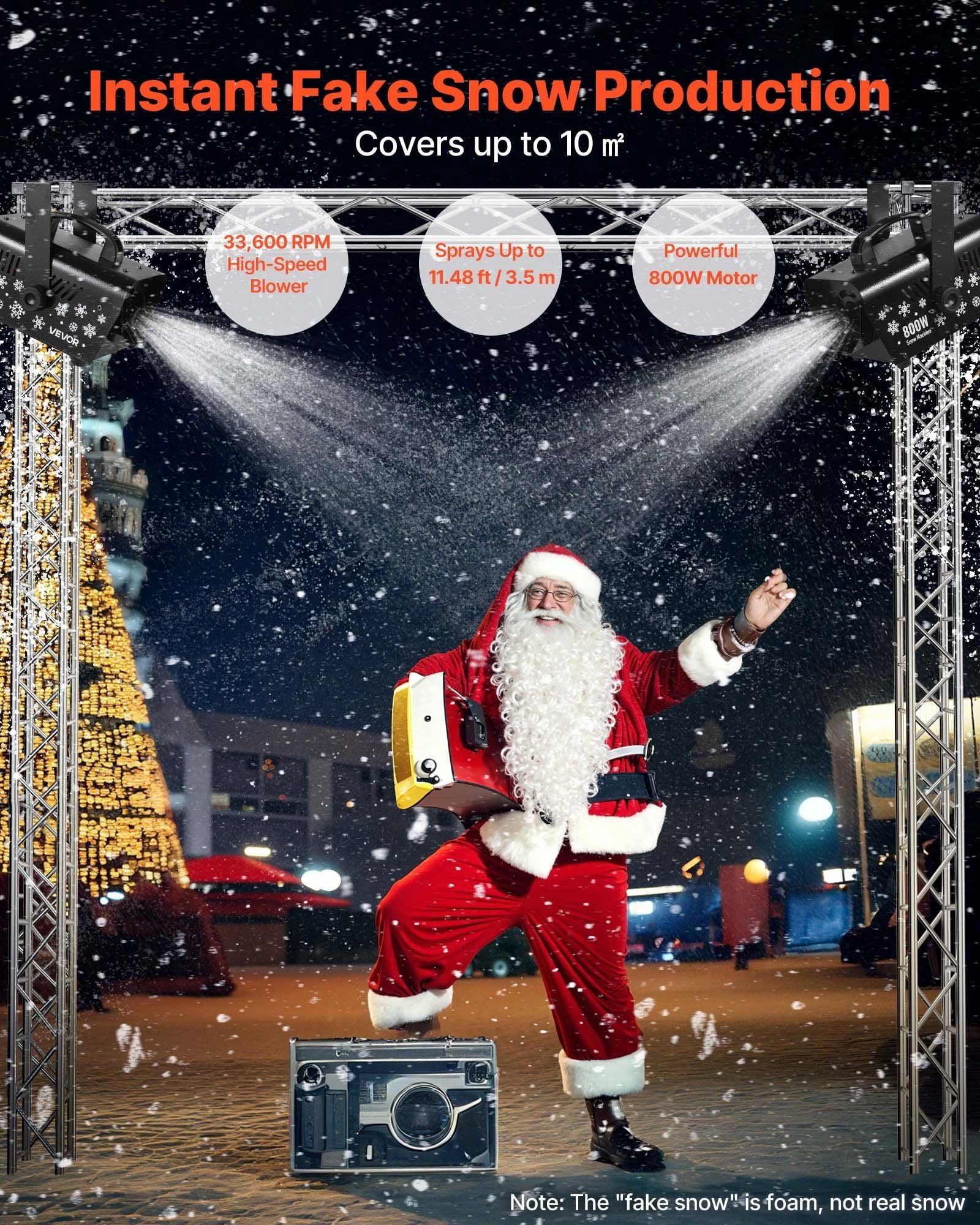Snow Machine, 800W Handheld/Hanging Snow Maker, Portable Wireless Remote Snowmaking machine with 1L Tank & Handle, Outdoor & Indoor Snowflake Maker for Christmas Party Stage Effect