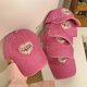 thumbnail image 3 of Gorra de béisbol con visera para mujer, gorro con visera, suave, ajustable, cara pequeña, color rosa, 3 of 4
