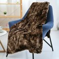 thumbnail image 2 of Coffee Faux Fur Throw Blanket, 51" x 63" Super Soft Warm Blanket, Lightweight, Plush, Tie Dye Coffee Decorative Blanket for Couch Bed Sofa, 2 of 6