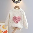 thumbnail image 2 of Chbgutlmr Winter Girls Clothes Fleece Warm Sweaters Kids Round Neck Loose Cute Thermal Knitted Pullover, 2 of 3