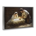 thumbnail image 2 of Christ Is Born Nativity Gray Floating Frame Canvas Art, 25 x 17, Made In USA, 2 of 8