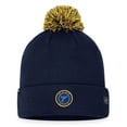 thumbnail image 2 of Men's Fanatics  Navy St. Louis Blues 2023 NHL Draft Cuffed Knit Hat with Pom, 2 of 2