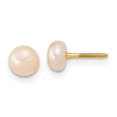 thumbnail image 2 of 14k 3-5mm Semi-Round Pink Freshwater Cultured Pearl 12 inch Necklace, 5 inch Bracelet and Post Earring Set XF400SET, 2 of 8