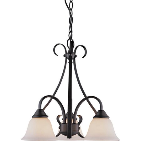 Boston Harbor Dimmable Chandelier, (3) 60/13 W Medium A19/Cfl Lamp, Chain Hanging, White Glass Shade