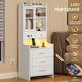 thumbnail image 6 of Afuhokles Modern LED Nightstand with 4 Drawers, Set of 2, White, 6 of 6