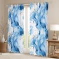 thumbnail image 2 of Homewish Chic Abstract Marble Curtains Pack of 2 (42x84 Each), Modern Marbling Ombre Curtains Blackout, White Blue Artwork Stripes Bedroom Curtains, Living Room Curtains Decor, 2 of 5