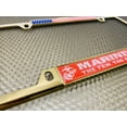 thumbnail image 6 of [Officially Licensed USMC Product] - Marines. The Few. The Proud. - Domed Custom-Made Personalized Narrow (Thin) Top 4 Hole Metal Car License Plate Frame with Free caps - Gold (Qty: 1 Frame), 6 of 9