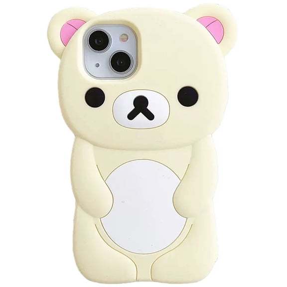 For iPhone 17 16 15 14 13 12 11 Pro Plus mini Max Xs XR 6 7 8 SE Silicone Rilakkuma Bear Soft Cover Case