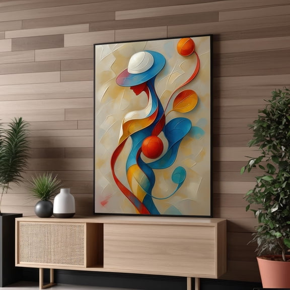 Abstract Colorful Woman Art Print – Stylish Modern Wall Decor With Flowing Shapes For Living Room Or Studio UNFRAMED Poster, Wall Art for Decor, Present, 8x12