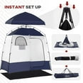 thumbnail image 5 of Outsunny Shower Tent, Pop Up Privacy Shelter for Camping, Dressing Changing Room, Portable Instant Outdoor Shower Tent Enclosure w/ 2 Rooms, Shower Bag, Floor and Carrying Bag, Blue, 5 of 9