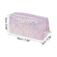 thumbnail image 3 of Ofertas Únicas 1 Pc Bolsa de Maquillaje de Lentejuelas Duradera y de Moda para Viajes de Negocios de Poliéster Morado, 3 of 3