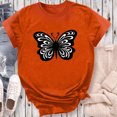 thumbnail image 4 of Dadaria Hauts pour Femmes Chemise Orange Manches Courtes T-Shirt Col Rond Été Chandail Blouses L, 4 of 5