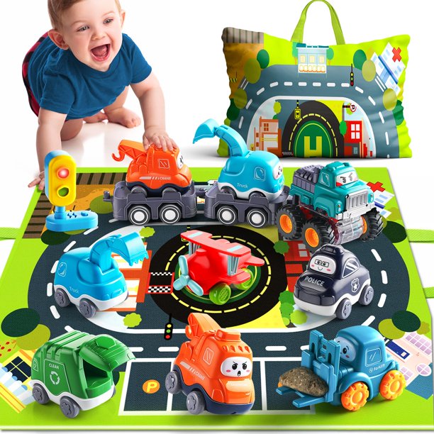Vehículos de construcción y juguetes encantadores para niños de 1 a 2 años