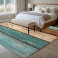 thumbnail image 4 of 5'x8' Area Rugs, Farmhouse Teal Brown Indoor Outdoor Area Rug for Living Room Bedroom, Vintage Retro Wooden Washable Bathroom Rugs Kitchen Floor Carpet Mats Home Decor Aesthetic, 4 of 8
