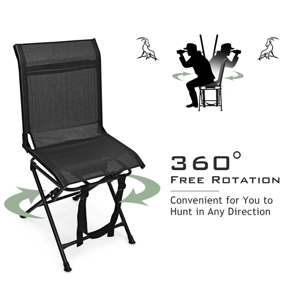 Aimee Lii All-weather Outdoor Foldable 360-Degree Swivel Chair with Iron Frame, Folding Camping Lawn Chairs, Black Aimee Lii All-weather Outdoor Foldable 360-Degree Swivel Chair with Iron Frame, Folding Camping Lawn Chairs, Black