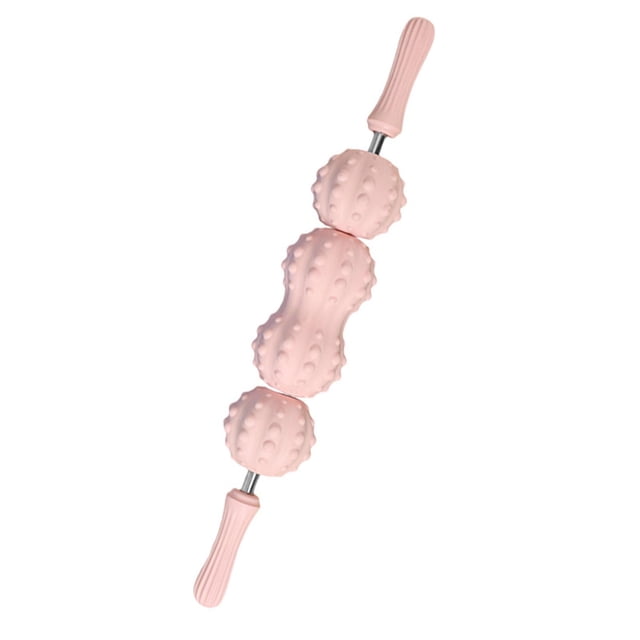 BELOVING Massage Roller Compact Practical Ergonomic Multifunctional for Foot Legs Arm Single Two Ball Pink