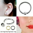 thumbnail image 5 of GKNET Surgical Steel Nose Ring with Ball Septum Clicker Helix Ear Hoop Hinge Lobe Ring-silver-8mm, 5 of 9