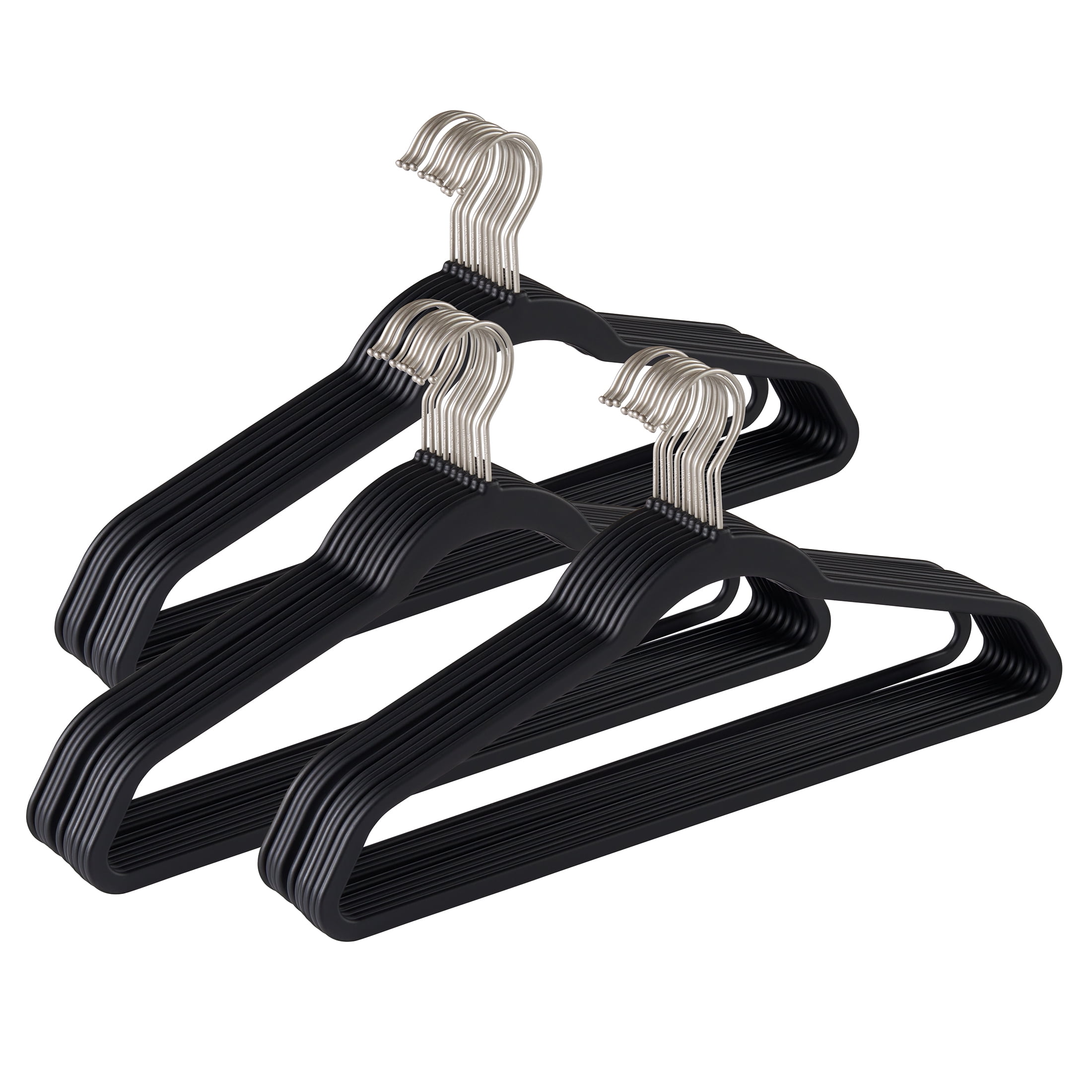 Better Homes & Gardens Non-Slip Rubberized Clothes Hangers, 30 Pack, Rich Black