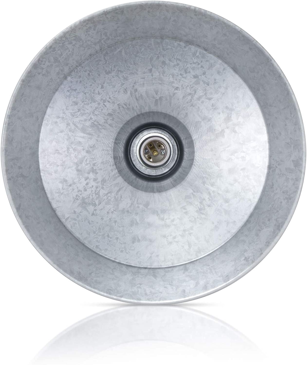 14-inch Industrial Galvanized Pendant Barn Light Fixture with 10ft Adjustable Cord, Ceiling-Mounted Vintage Hanging Light Fixture for Indoor Use, 120V Hardwire, E26 Base LED Compatible, UL Listed