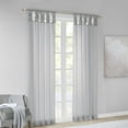 thumbnail image 4 of Madison Park Ceres Adult Twisted Tab Voile Sheer Curtain Panel Pair Light Grey 50x63 - Indoor Living Room, 4 of 6