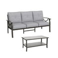 thumbnail image 7 of May in color Metal Outdoor furniture set, All-Weather Metal Patio 3-seat Sofa with Coffee table, Patio Sofa set for Porch Backyard Garden, Grey, 7 of 7