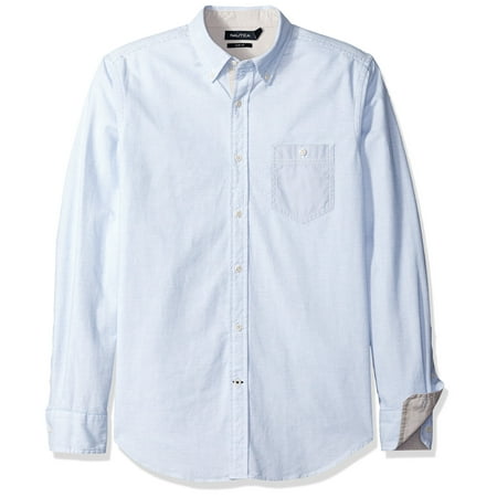 NEW Blue Mens Size Large L BStripe Oxford Button Down Shirt