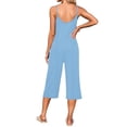 thumbnail image 3 of OutfitShow Women Summer Sleeveless Spaghetti Strap Wide Leg Romper Jumpsuit with Pockets Casual Loose Fit, 3 of 5