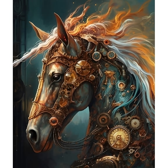 Paint by Numbers Kit for Adults - Cyberpunk Horse (3) - Beginner DIY Color by Number Set on Canvas Acrylic Oil Paintings Crafts, Gifts, Home Wall Decor (12 X 16 inches) -