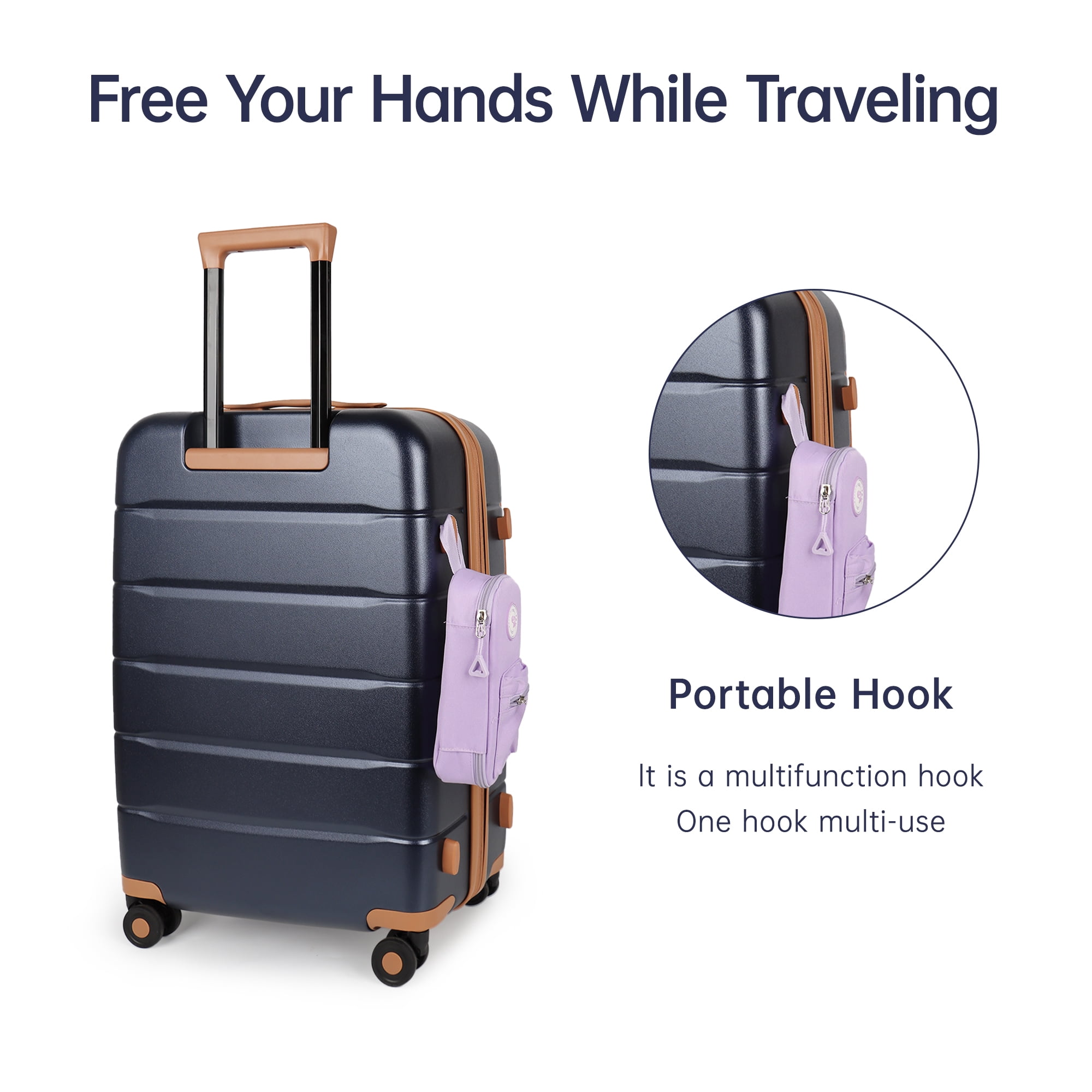 28" Hardside Large Checked Spinner Luggage Expandable Front-Opening Suitcase with TSA Lock, Blue,CY2431