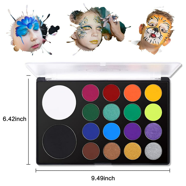 Kids Face Painting Kit Water Based Paint Makeup Palette Quick-drying Makeup  Tool For Stage Performance