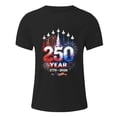 thumbnail image 4 of UngA 4th of July Shirts for Men 250th Anniversary Independence Day Short Sleeve Tees Tops Patriotic American Flag Man T Shirt (Black,L), 4 of 8