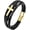 Gold, variant on Cross Leather Bracelet for Men Women 316L Stainless Steel with 18K Gold Plated Christ Jesus Multi-layer Handmade Bracelet,7.5/8/9 Inches