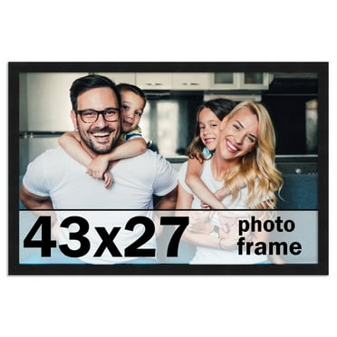 43x27 Frame Black Picture Frame - Complete Modern Photo Frame Includes UV Acrylic Shatter Guard