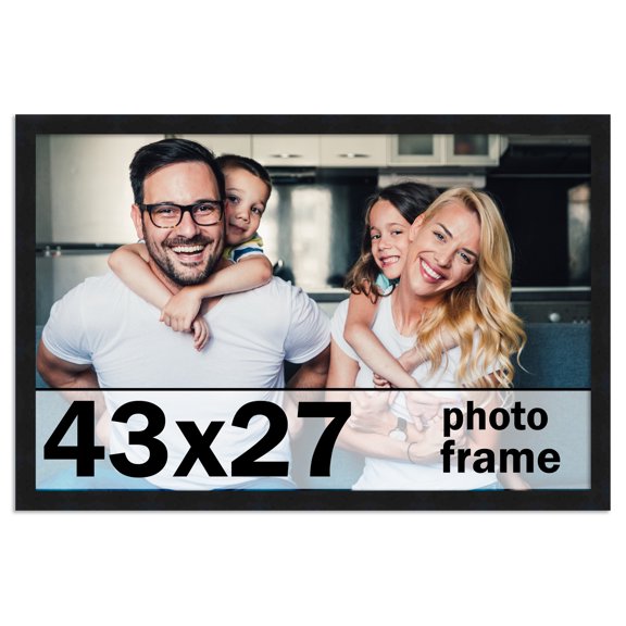 43x27 Frame Black Picture Frame - Complete Modern Photo Frame Includes UV Acrylic Shatter Guard