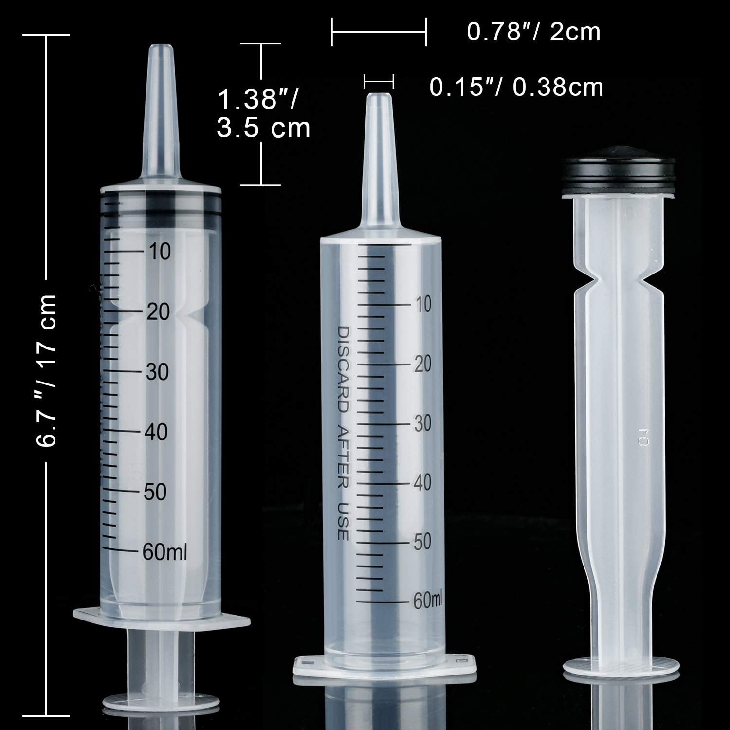 10 Pack 20ml Large Plastic Syringe, Liquid Measuring Syringes Without Needle for Epoxy Resin, Craft, Scientific Labs, Feeding Pets Animals, Oil or Glue Applicator