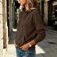 thumbnail image 6 of TARIENDY Fall Sweatshirt Women Solid Corduroy Pullover Hoodies Long Sleeve Drawstring Knit Hooded Sweatshirts with Pocket Brown L, 6 of 6