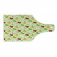 thumbnail image 1 of Fruits Cutting Board, Diagonal Checkered Pattern with Apples and Slices Retro Country Kitchen Theme, Tempered Glass Cutting and Serving Board, Wine Bottle Shape, Green Red Yellow, by Ambesonne, 1 of 1