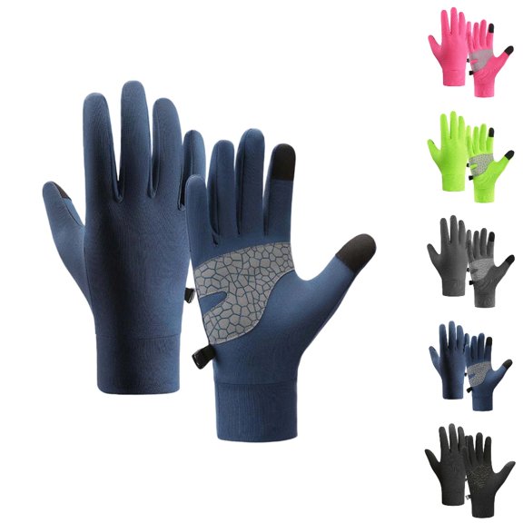 Bmisegm Outdoor Sport Gloves for Kids Parent Child Autumn Cold Season Children Sports Running Touchscreen Toddler Winter Gloves Lined Mittens Navy M