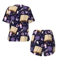 thumbnail image 5 of Qekee Lavender Flowers Women's Pajama Set Short Sleeve Sleepwear Summer Home Wear with Pockets Soft Short Sleeve Shirt - Lavender Flowers, 5 of 9