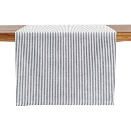 

Simple Ticking Reversible Pure Cotton 16 X 36 Inch Table Runner - Grey Double Layers Table Cover For Everyday Use Banquets Family Gathering Special Events And Home Décor