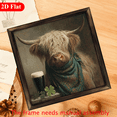 thumbnail image 2 of 2D Flat 1pc 2D Flat Scottish Highland Cow with Stout Pint Wood Framed Wall Sign - Rustic Scottish Cow, Farmhouse Decor for St Patrick'S Day, Kitchen, Office - 12x12 inch, Contemporary Style, Reusa, 2 of 8