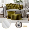 thumbnail image 6 of Black Yellow Plaid Outdoor Waterproof Pillow Covers, Retro Country Buffalo Check Gingham Decorative Square Throw Pillowcase Sofa Cushion Sham for Patio/Couch/Chair, 20"x20" 2 Pack, 6 of 8
