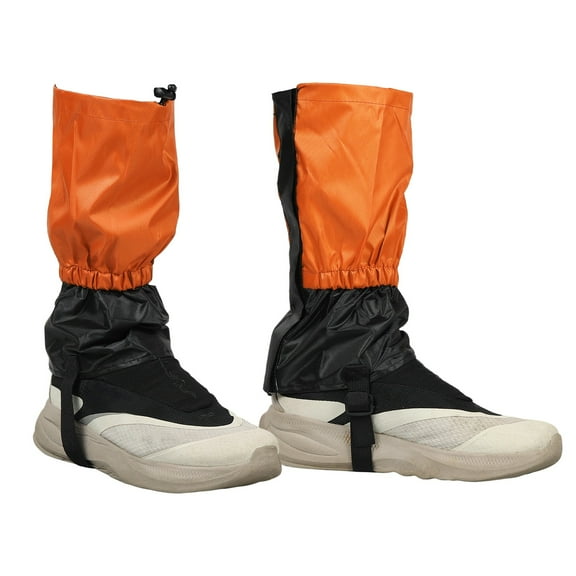 Leg Gaiters, Snow Gaiters for Hiking Waterproof Snow Boot Guards for Snowshoeing Hiking, 12" & Orange