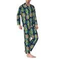 thumbnail image 2 of Bingfone Men's Pajama Set 2 Piece Loungewear PJs, Long Sleeve with Pajama Pants-Colorful Pineapples, 2 of 7